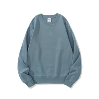 Pull-over d'hiver surdimensionné 100 % coton 380 g/m² en gros, personnalisable avec logo OEM, sweat-shirt unisexe décontracté à col rond vierge