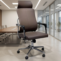 Chaise de bureau de direction moderne en cuir, à dossier haut, ergonomique, réglable en hauteur, pivotante, pour salle de conférence et réunion, de luxe
