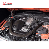 Kit d'admission d'air froid en fibre de carbone sèche avec filtre à air haute performance et tuyau d'admission pour moteur BMW F87 M2C F80 M3 F82 M4 S55
