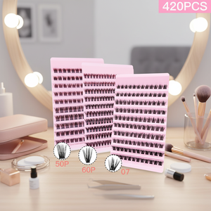 Asiteo 500 pz extension ciglia individuali da te aspetto naturale grappoli sottili con combinazioni 07pc-50pc-60pc ciglia arricciate - Product Image 3