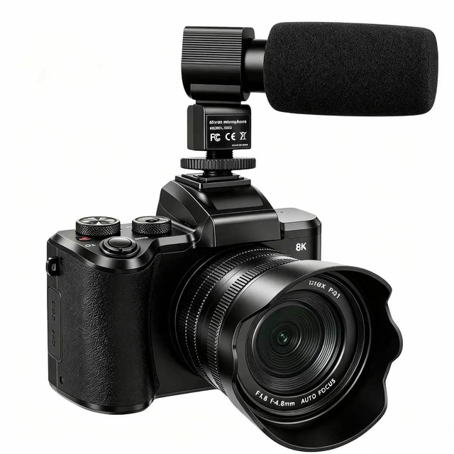 8K Digital Camera 2026, WiFi, 88MP, Video Blogging Camera 16x Digital Zoom Waterproof, >3-inch Screen.