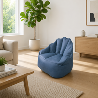 Fauteuil pouf de luxe en forme de coquille Saint-Jacques