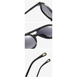 Lunettes de soleil polarisées rétro surdimensionnées à double pont avec verres TAC dégradés pour hommes et femmes, style pilote, monture PC - Product Image 4