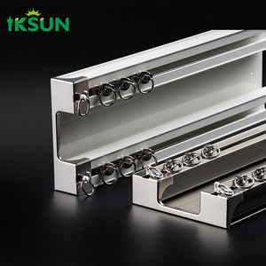 IKSUN Factory Price Aluminium Ceiling <b>Curtain</b> Rail No Brackets Double <b>Curtain</b> Poles Tracks - Product Image 1