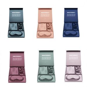 Produit Tendance 2026 : Ensemble Cadeau Trois Pièces en Soie Élastique et Polyester Couleur Unie (Masque de Nuit, Élastique à Cheveux, Taie d'Oreiller, Bandeau) - Product Image 1