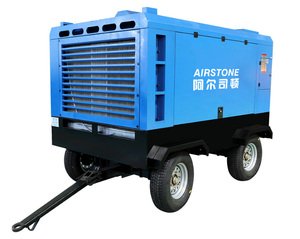 אבן אוויר 37kw 55kw 60kw דיזל מונע נייד כל אחד מחולל מדחס אוויר 185 מנוע בורג cfm - Product Image 5