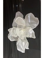 Tissu froissé en maille organza plissé nacré bricolage à la main décoration de fond de mariage floral tissu de conception de scène de mariage