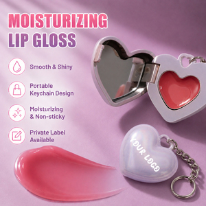 Bálsamo Labial Vegano Orgánico en Forma de Corazón al por Mayor con Llavero, Logotipo Personalizado, Acabado Brillante Tipo Espejo, Hidratante para el Cuidado de los Labios - Product Image 3