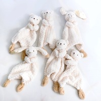 Doudou Lapin en Peluche Ultra Doux pour Nouveau-né, Couverture de Sécurité Écologique Pliable, Utilisation Toutes Saisons, Idéal Voyage