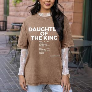 Camiseta Weetiotio Extra Grande con Lavado Ácido, Camisetas con Versículos Bíblicos y Gráficos Cristianos para Mujer e Hija, Versión Ajustada XL, Camiseta King - Product Image 4