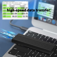 Carcasa de Aluminio para SSD M2 de Doble Protocolo, Adaptador Nvme Sata Tipo C a USB3.2, Carcasa Portátil Externa para Disco Duro de Estado Sólido