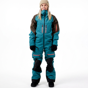 Unisex Winter Ski <b>Suit</b> One-Piece Hooded ZIP Collar Printed Breathable Waterproof Windproof Zipper Closure Outdoor Sports Coat - Product Image 1