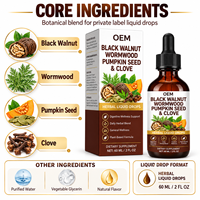OEM ODM Gouttes liquides à base de plantes d'armoise et de noyer noir, formule personnalisée sous marque privée, vente en gros, soutien digestif quotidien