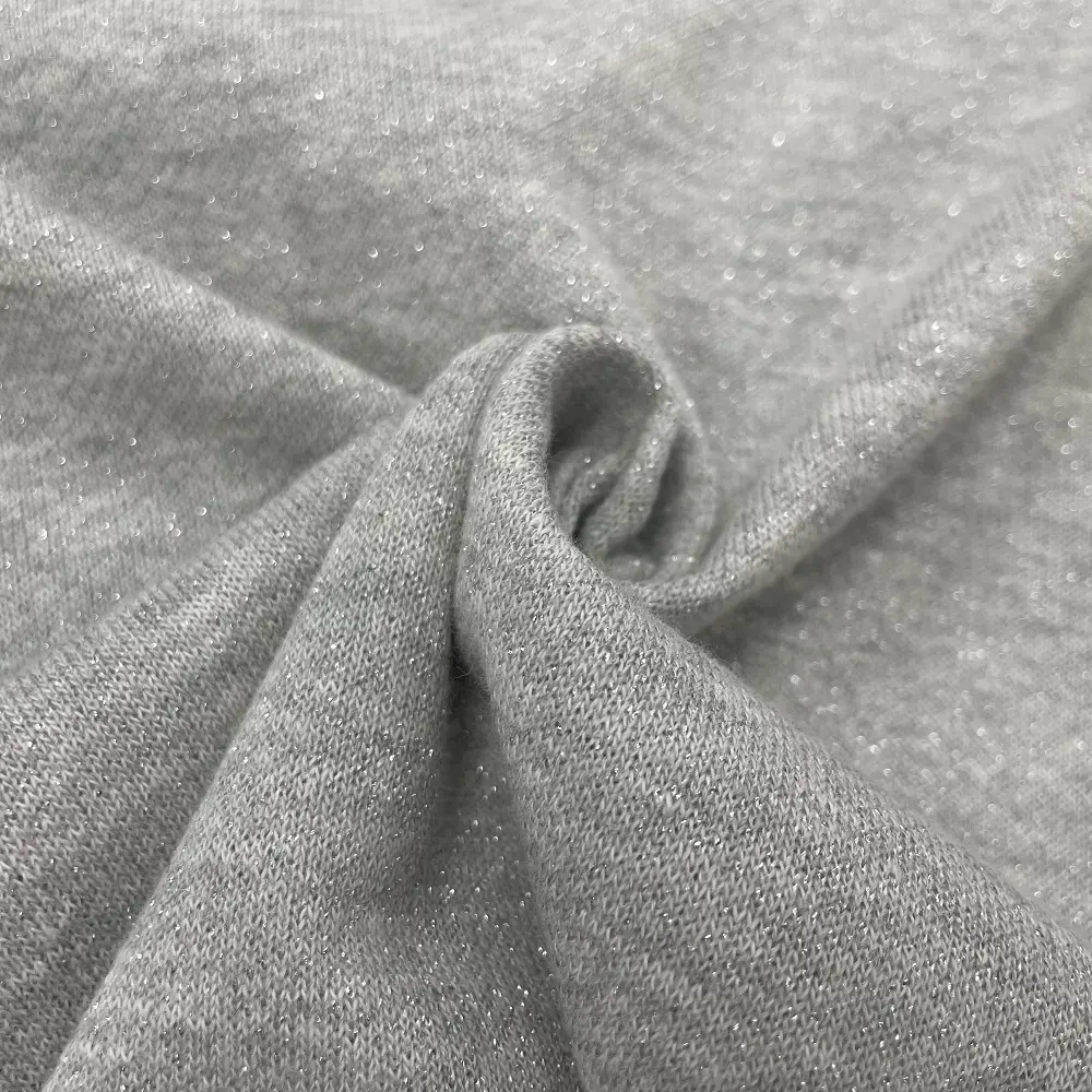 Sweat à capuche confortable gris 60% polyester 40% coton, tissu uni en maille éponge française pour femmes