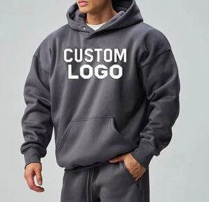 Sweat à capuche oversize vierge en coton épais, style streetwear, personnalisable, basique, pour impression et broderie, sans cordon, fabricant - Product Image 5