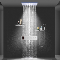 Ensemble de douche intelligent pour salle de bain avec effet pluie et cascade, robinets de douche LED au plafond, système de douche thermostatique 600*300 MM