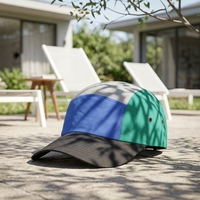 Gorra de Senderismo de Secado Rápido, Repelente al Agua, de Cinco Paneles, Ligera, de Nailon, con Bloques de Color, para Hombre, para Excursionismo, Trekking y Mochilismo, Venta al Por Mayor