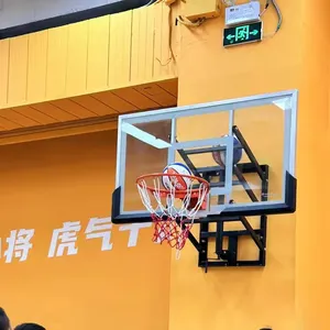 Aro de baloncesto montado en la pared directamente de fábrica Aros de sistemas de portería de baloncesto ajustables profesionales para exteriores con tablero trasero a