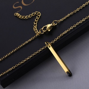 Collar de Acero Inoxidable con Diseño de Barra de Cerillas, Joyería de Moda Personalizada al por Mayor de Fábrica, Collar Dorado para Hombres y Mujeres - Product Image 4