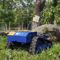 Mesin Pemotong Rumput Otomatis Kendali Jarak Jauh 4-Tak Bensin Crawler Robot Pemotong Rumput Otomatis Pemasok EU