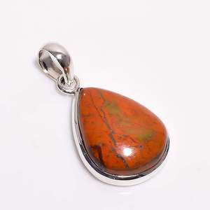 Colgante de pera de piedra preciosa de unakita natural en plata de ley 925 con engaste de bisel, colgantes solitarios, joyería de regalo unisex para adultos. - Product Image 4