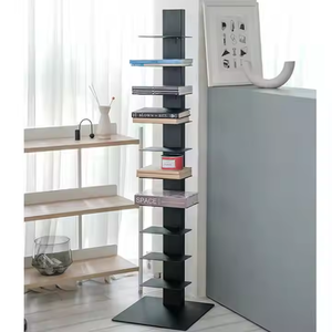 Estantería roja moderna de 10 capas, librería de Metal que ahorra espacio para el hogar, la oficina o la sala de estar, libros de cuentos de fácil acceso - Product Image 1