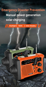 Khẩn Cấp Di Động Ngoài Trời Đèn Đọc Sách Hand Crank Năng Lượng Mặt Trời Powered AM FM Đài Phát Thanh SOS Siren Đèn Pin Có Thể Sạc Lại Ánh Sáng Âm Nhạc - Product Image 4