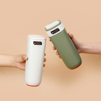 Tasse carrée portable de 500 ml avec poignée, en acier inoxydable 304, à double paroi, avec base antidérapante, anti-déversement et anti-chute