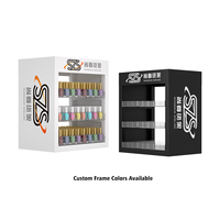 Nagellack-Ständer mit Individuellem Logo-Schild: 3-stufiger Acryl-Displayständer mit Etikettenfächern und Stabiler Basis