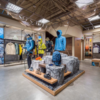 Présentoir de Magasin de Vêtements Personnalisé, Vitrine en Bois avec Éclairage LED pour Boutique de Vêtements, Vente Directe Usine