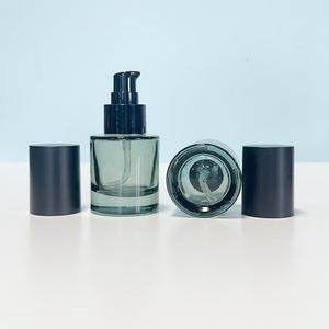 Tarro de Crema, Tónico, Loción, Esencia, Botella de Vidrio con Tapa, Tarro Cosmético Cilíndrico de Vidrio Grueso, Envase de Lujo Negro Mate para Cuidado de la Piel, 30g 50g - Product Image 3