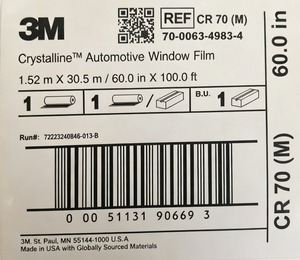 Película de Cristal 3M CR70, Calidad Premium de EE. UU., Tinte Cerámico Nano, Película Óptica Multicapa que Cambia de Color al Hacerse Húmeda, Película para Ventanas 3M - Product Image 1