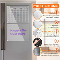 Planificateur magnétique en acrylique pour réfrigérateur, multi-spécifications, enregistrement quotidien, durable, effaçable, pour cuisine, intérieur, décoration de la maison