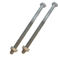 Vis hexagonale en acier au carbone galvanisé à chaud M12 x 60 mm, norme DIN, tête carrée, classe 4, pour machines CNC