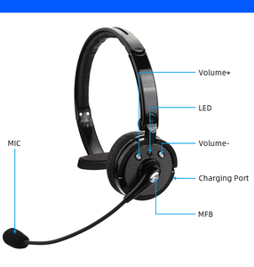 New Arrival New Arrival wireless Blue tooth Business Headphone with Microphone for call center and trucker driver - Product Image 6