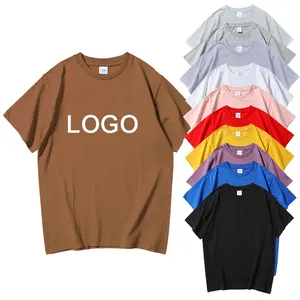 240GSM Custom Günstige Kleidung Basic Casual T-Shirt Mann Braun T-Shirt Baumwolle Plain Blank Rundhals ausschnitt T-Shirt Logo für Männer