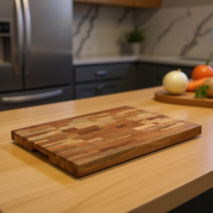 Planche à découper en bois d'acacia massif 23,6x15,7x1,6 pouces, accessoire de cuisine rectangulaire, modèle brun D0100HEKQPU - Product Image 2