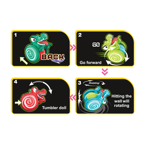 Juguete de Cocodrilo Giratorio con Movimiento de Retracción y Acrobacias para Niños, Juego Interactivo - Product Image 4