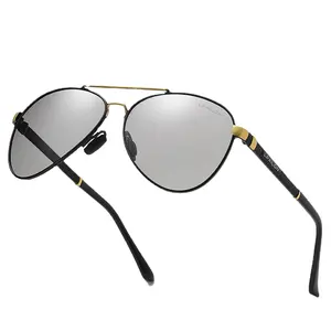 Gafas de sol que cambian de color para conducir para hombres, visión nocturna polarizada, gafas de sapo de doble uso para el día de conducción 8865