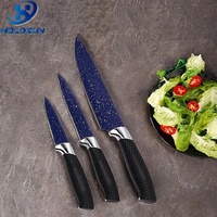 Ensemble de couteaux de cuisine en acier inoxydable recouvert de marbre 4 pièces de haute qualité avec poignée en PP comprend un éplucheur à usage domestique ensemble de quatre pièces