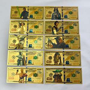 Billets de Banque Feuille d'Or Personnages Célèbres du Film Star Wars pour Cadeaux Souvenirs - Product Image 1