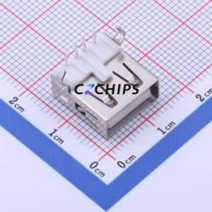 903-142A1011D10110 USB Connector Bent Lead Through Hole Connector Type-A USB 2.0 Female Right Angle Insert - Product Image 1