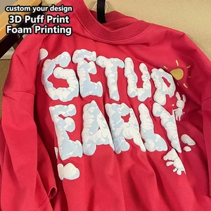 Clothing Summer Fashion <strong>T</strong>-<strong>Shirt</strong> Customize Your <strong>Design</strong> Logo <strong>3D</strong> Bubble PrintPuff Print - Product Image 6