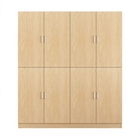Armoire de rangement moderne multi-portes en MDF/PB, armoire à 8 portes pour appartement, chambre, hôtel, salon et usage scolaire