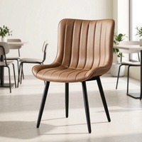 Chaises de salle à manger modernes de luxe nordiques en cuir PU, avec cadre en métal rembourré, chaise de salle à manger d'hôtel