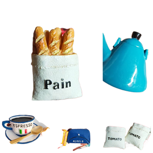 Yijia Simulation 3D Stéréoscopique Nourriture Jouer Petit Déjeuner Délices, Pain En Forme <span class=keywords><strong>De</strong></span> Sac, Tomate, Oeuf, Toast, Café, Résine Refrigerato - Product Image 1