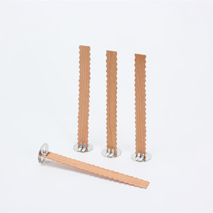 Mèche de bougie en bois de Type dentelle élégante 13x130mm mèche en bois <span class=keywords><strong>ondulé</strong></span> avec Base en métal - Product Image 6