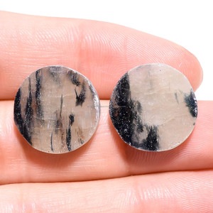 Cabochon de Sillimanite Rond Lisse de Qualité Supérieure, Pierre Précieuse Naturelle Non Montée 17x17x4mm pour Fabrication de Bijoux DIY, Certifié par une Tierce Partie - Product Image 3