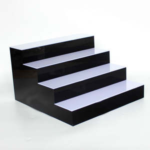 Espositore <span class=keywords><strong>in</strong></span> acrilico personalizzato con luci colorate per taverna centro commerciale con gradini <span class=keywords><strong>in</strong></span> acrilico per <span class=keywords><strong>bottiglia</strong></span> di vino nero - Product Image 1