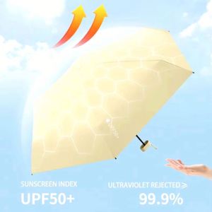 Custom Polyester Lady Mini Capsule Umbrella, 5-Fold Portable Pocket <b>Sunscreen</b> Umbrella with Case for Promotional Gifts - Product Image 5